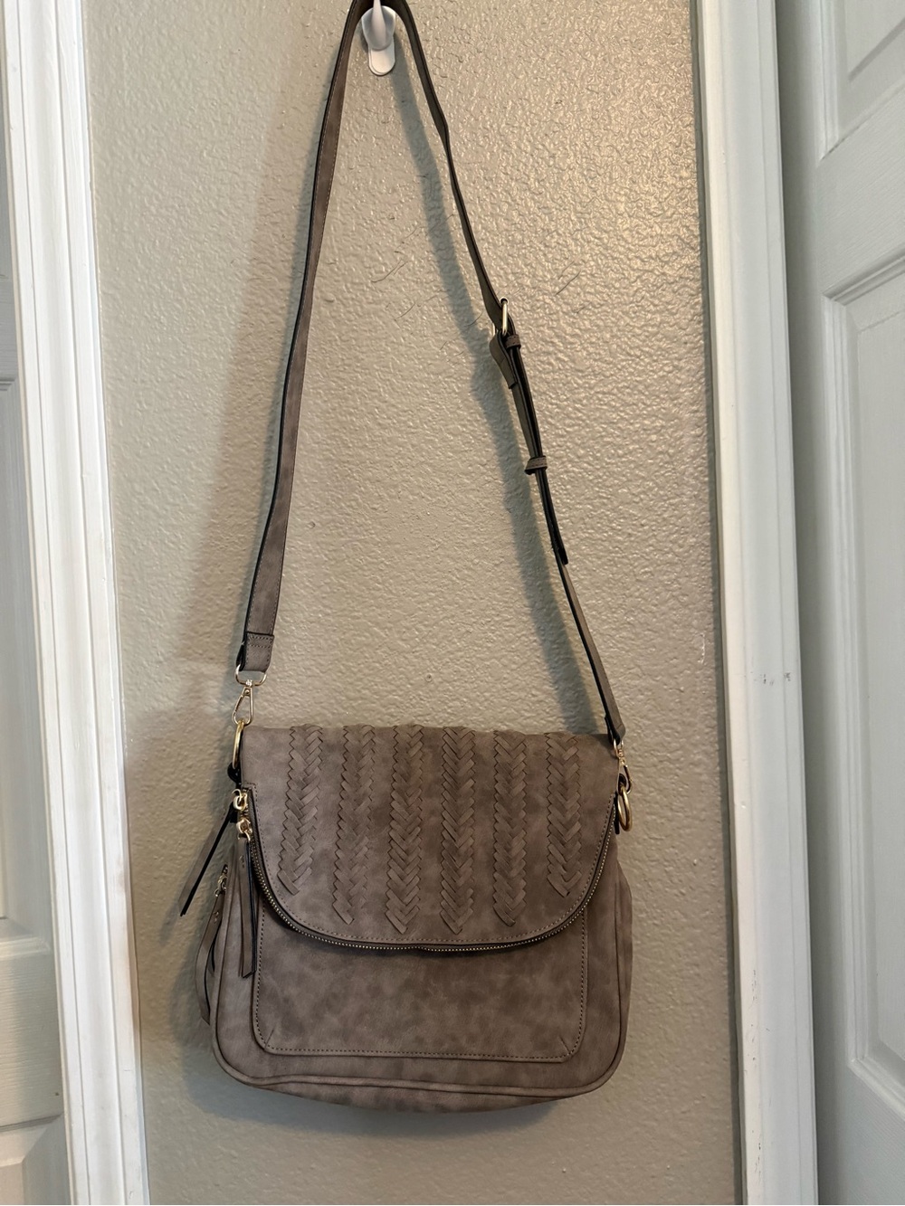 Boho Gray Flap Crossbody Bag